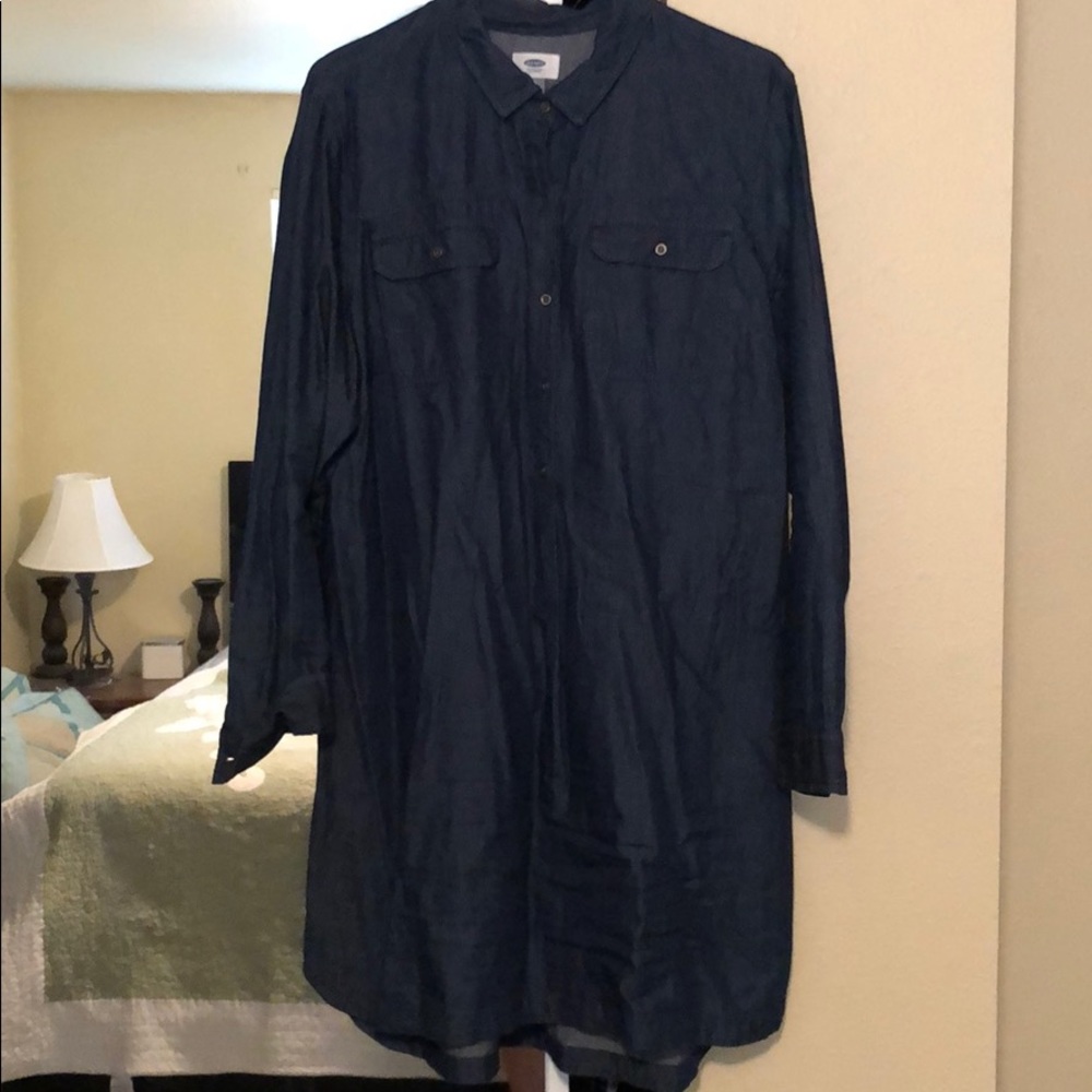 Old Navy-Chambray Denim long sleeve dress